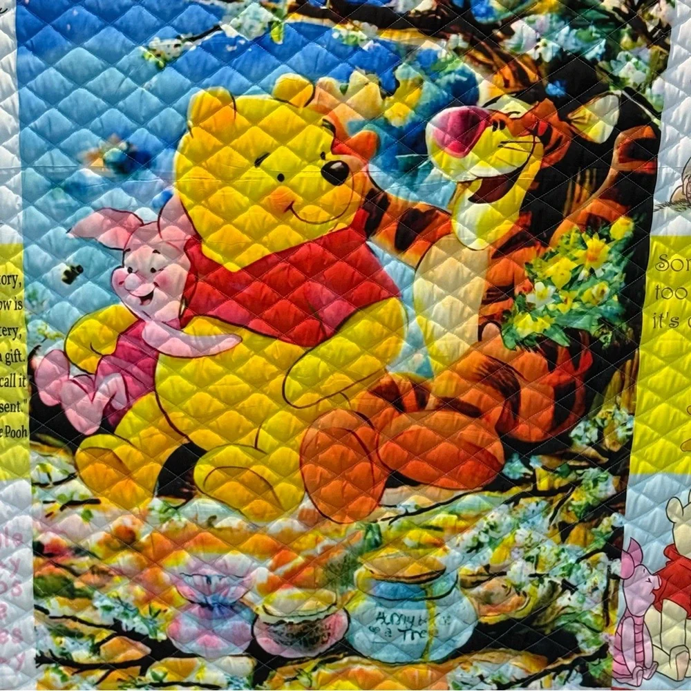 Disney Winnie the Pooh Patchwork style Quilt - Multicolor 58”x 68”